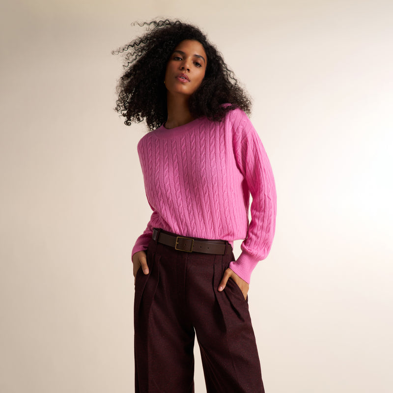 Giselle Something's Gotta Give Cable Sweater