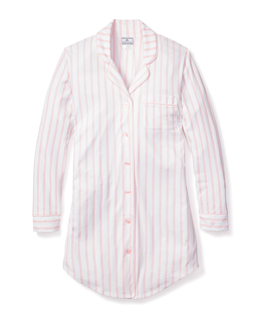 Petite Plume Pima Nightshirt, Pink Stripe, image 1 of 4