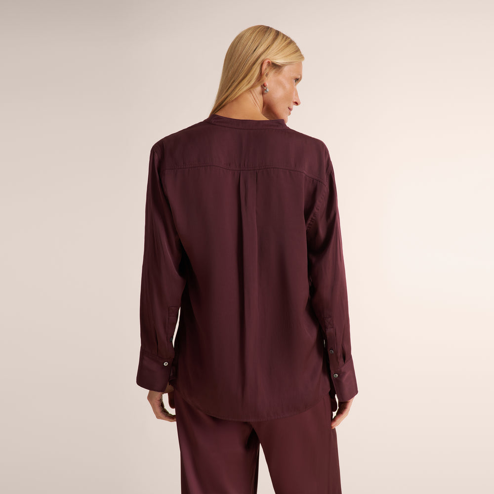 Juliette V-Neck Top, Aubergine, image 4 of 6