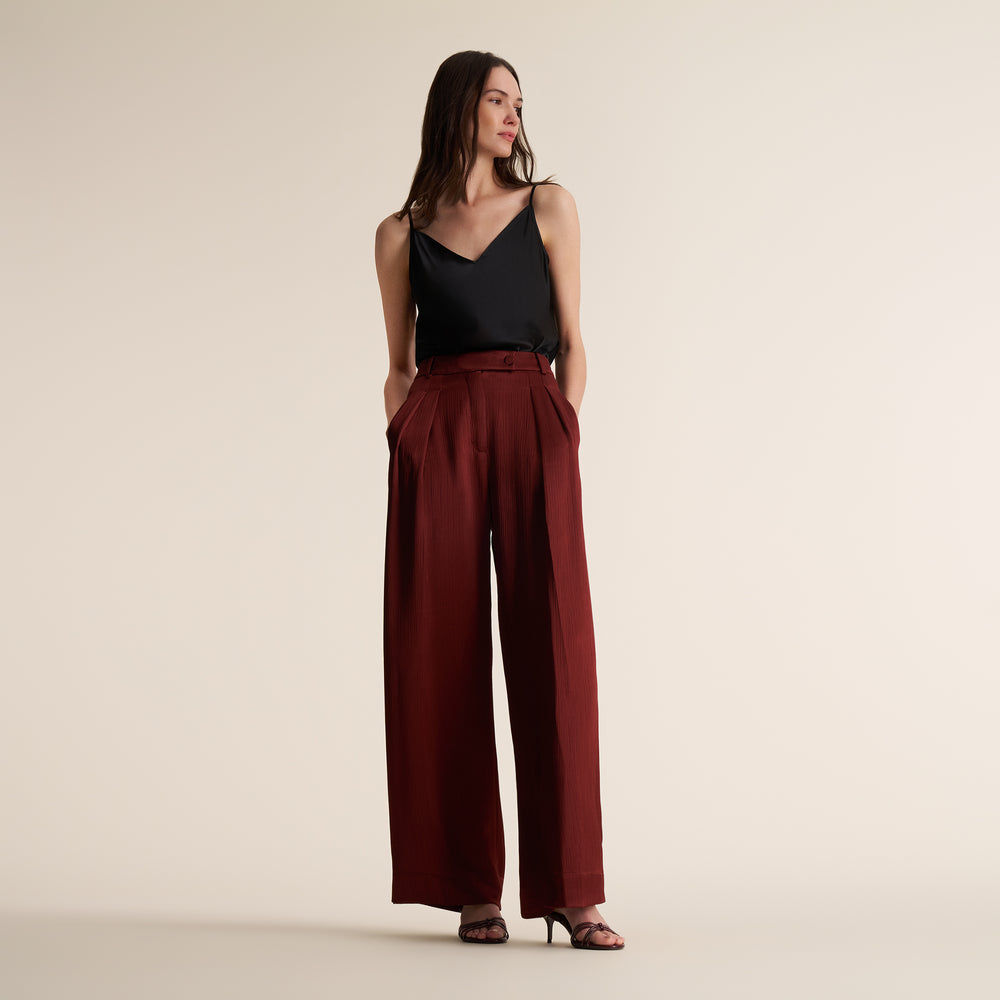 Bia Pleated Trouser, Redwood, image 3 of 14