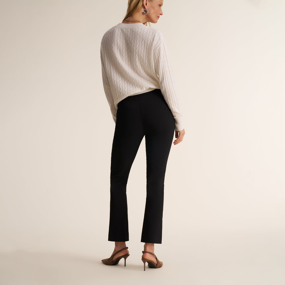 Giselle "Something's Gotta Give" Cable Sweater, Ivory, image 2 of 10