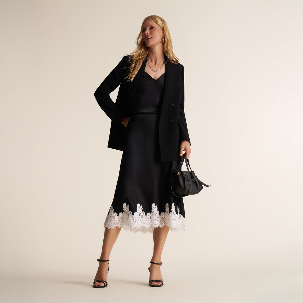 Orchard Slip Skirt, Black/Ivory, image 7 of 9