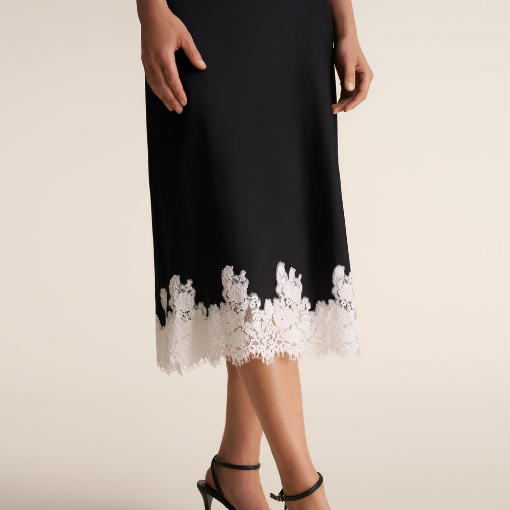 Orchard Slip Skirt, Black/Ivory, image 6 of 9