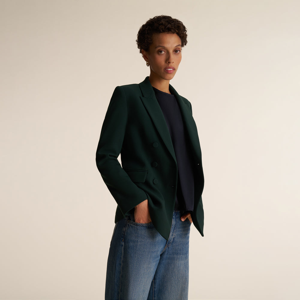 Kati Double-Breasted Blazer, Dark Forest, image 3 of 12