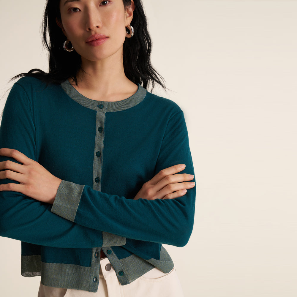 Clementine Cardigan, Deep Peacock, image 2 of 8