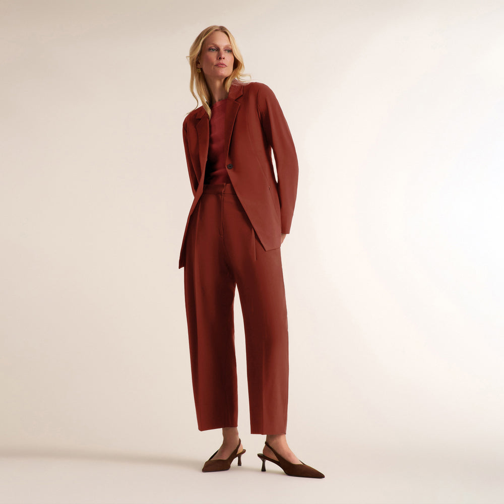 Malley Fitted Tee - Ribbed Pima Cotton :: Fired Brick