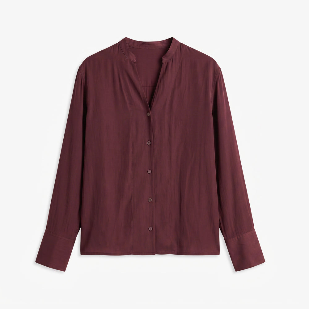 Juliette V-Neck Top, Aubergine, image 6 of 6