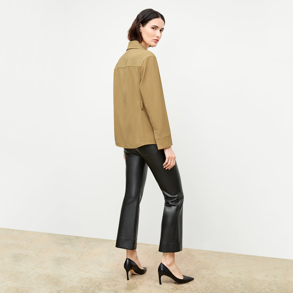 back image of a woman wearing the archie pant in black