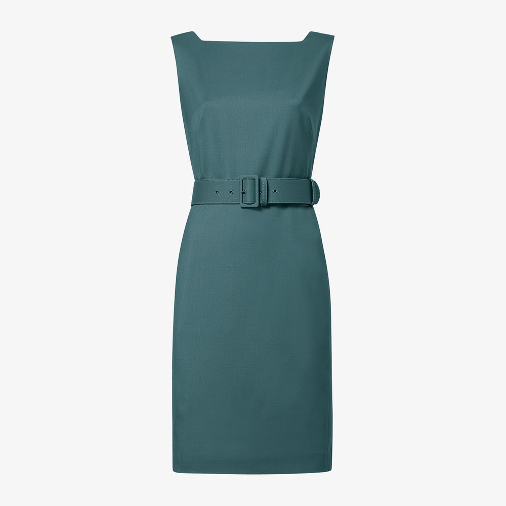 packshot image of the cynthia dress in blue jade