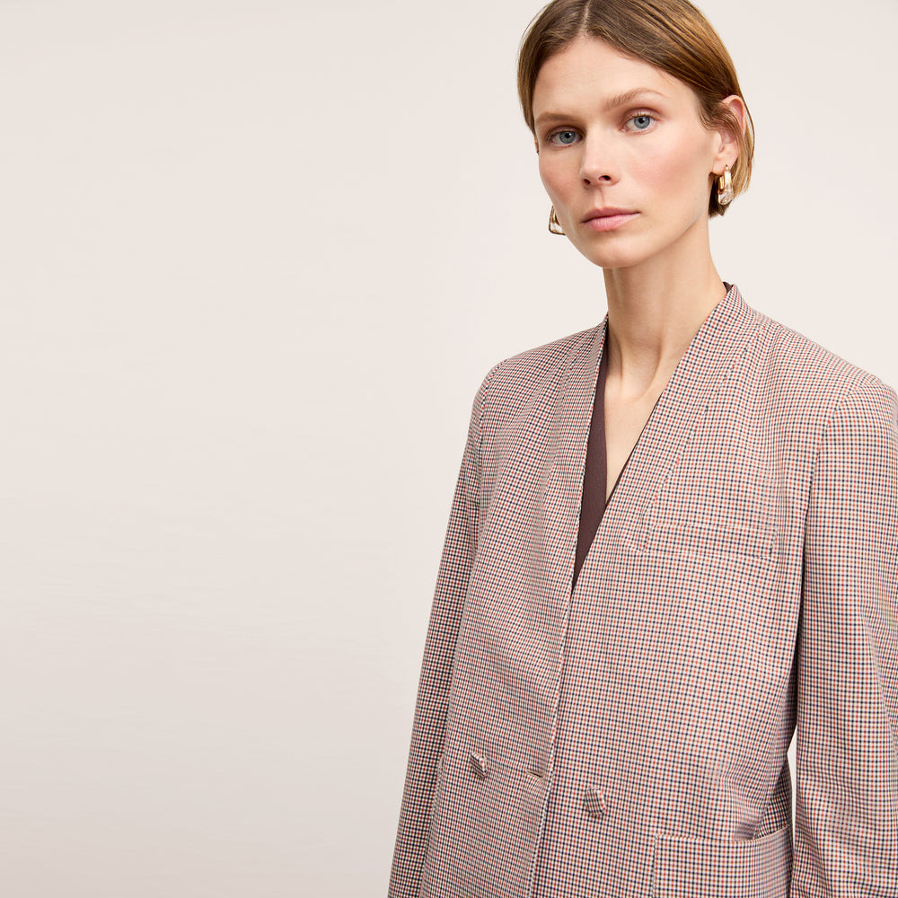 Front image of the Janette Jacket in Mini Check
