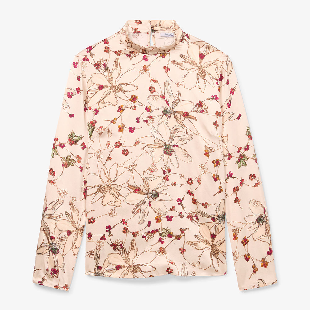 packshot image of the sohee top in botanical print