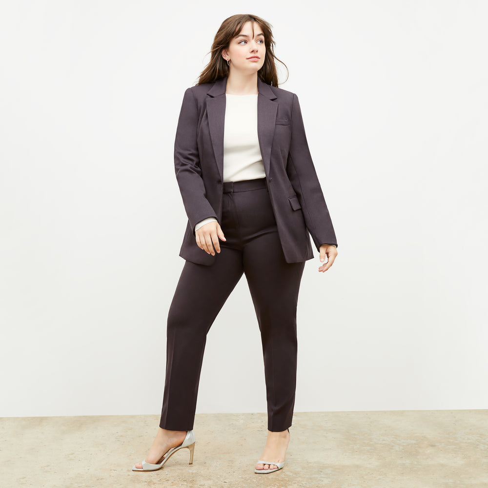 Detail image of a woman standing wearing the Mejia Pant in Haze