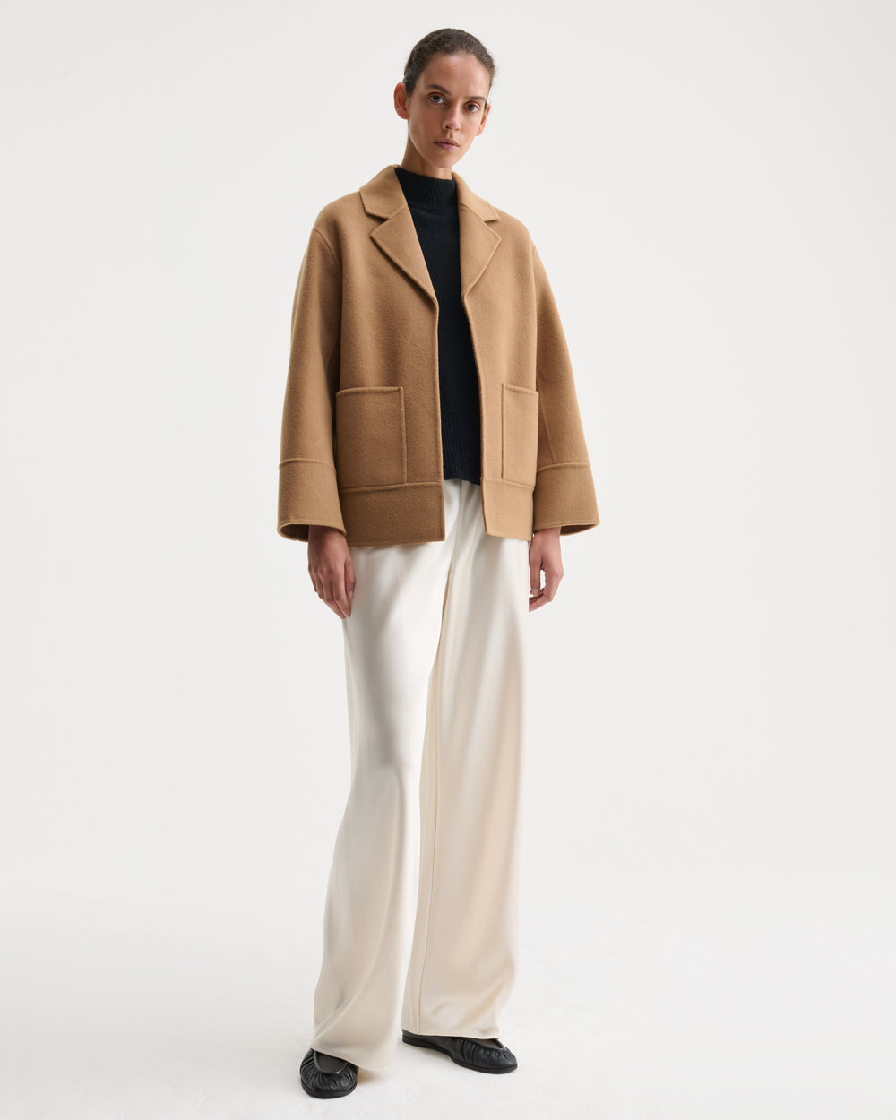 Nonchi Cashmere Viki Short Coat, Fawn, image 2 of 16