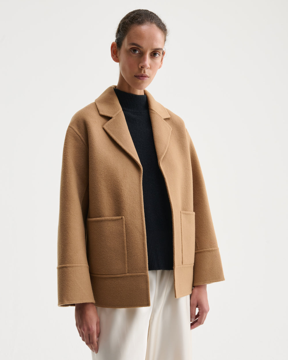 Nonchi Cashmere Viki Short Coat, Fawn, image 1 of 16