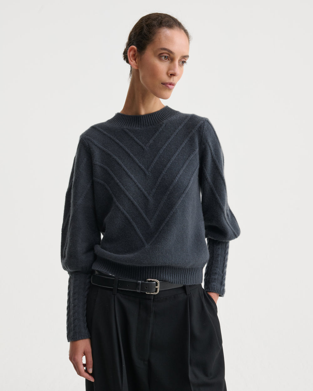Nonchi Cashmere Skog Sweater :: Dusk Grey