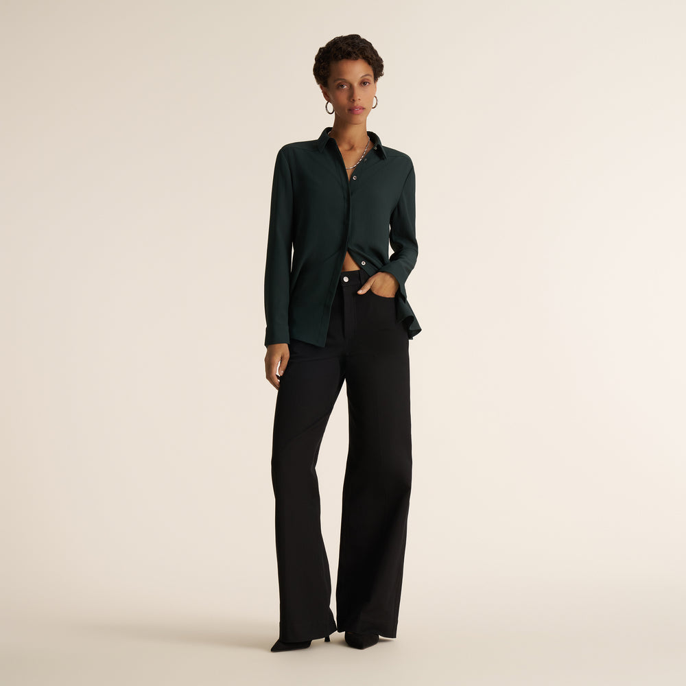 Lagarde Pointelle Shirt, Dark Forest, image 2 of 5