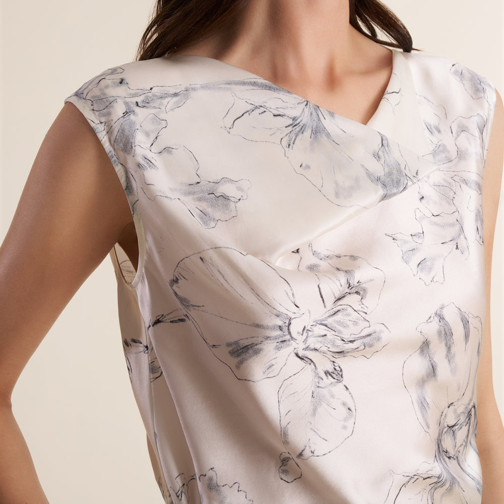 Nora Effortless Blouse, Fine Line Floral, image 2 of 7