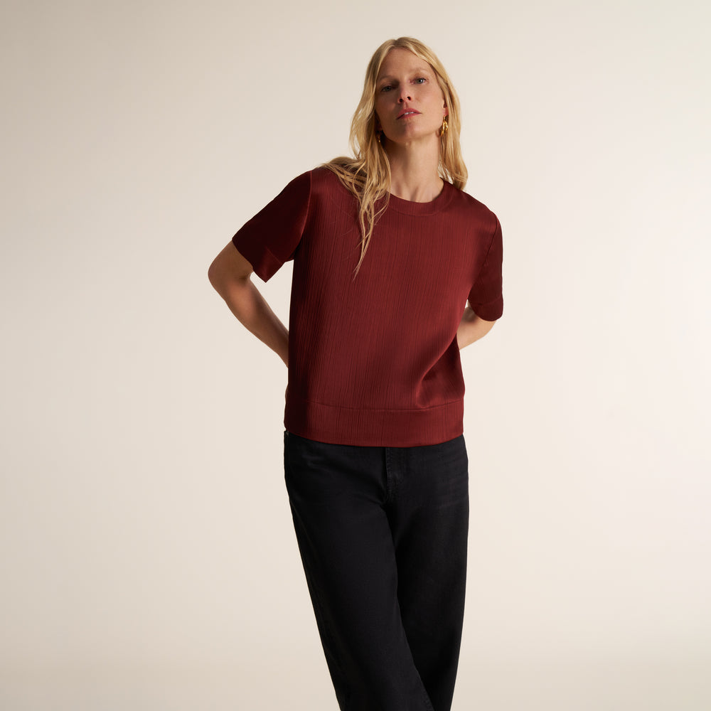 Annika Fancy Tee, Redwood, image 1 of 9
