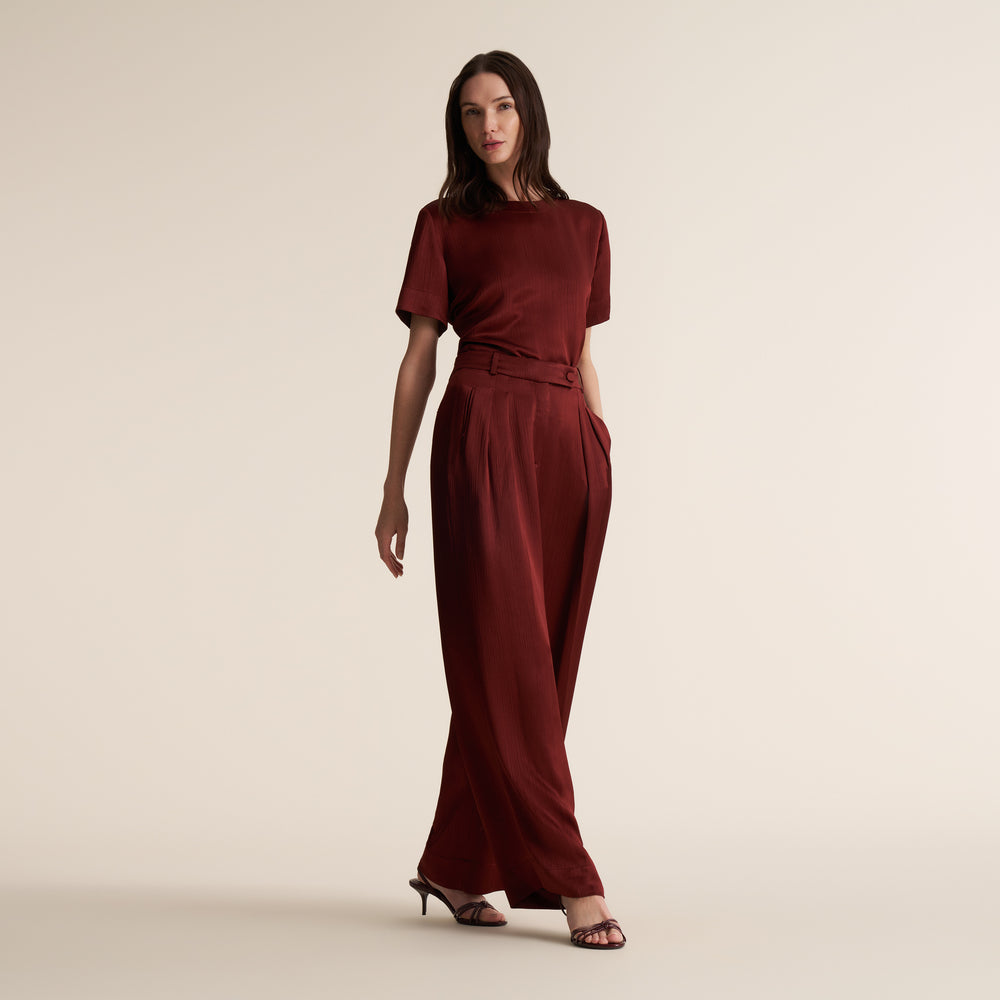Bia Pleated Trouser, Redwood, image 5 of 14