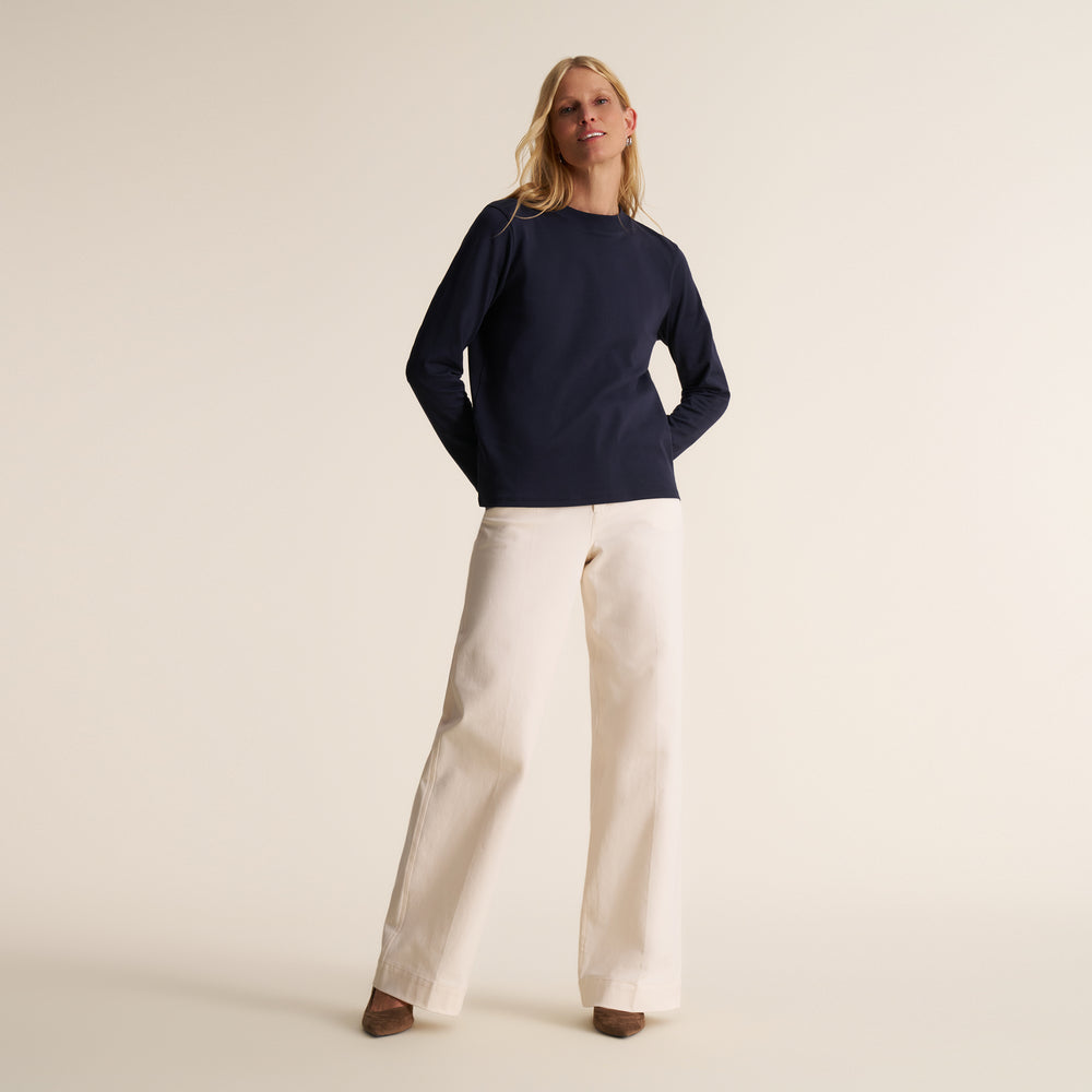 Raquel Long-Sleeve Tee, Dark Navy, image 5 of 7
