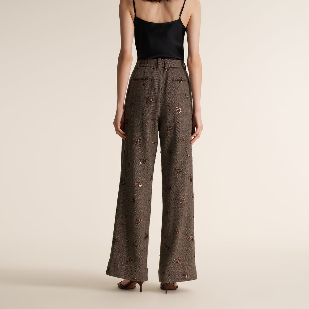 Bia Pleated Trouser, Brown Multi, image 4 of 10