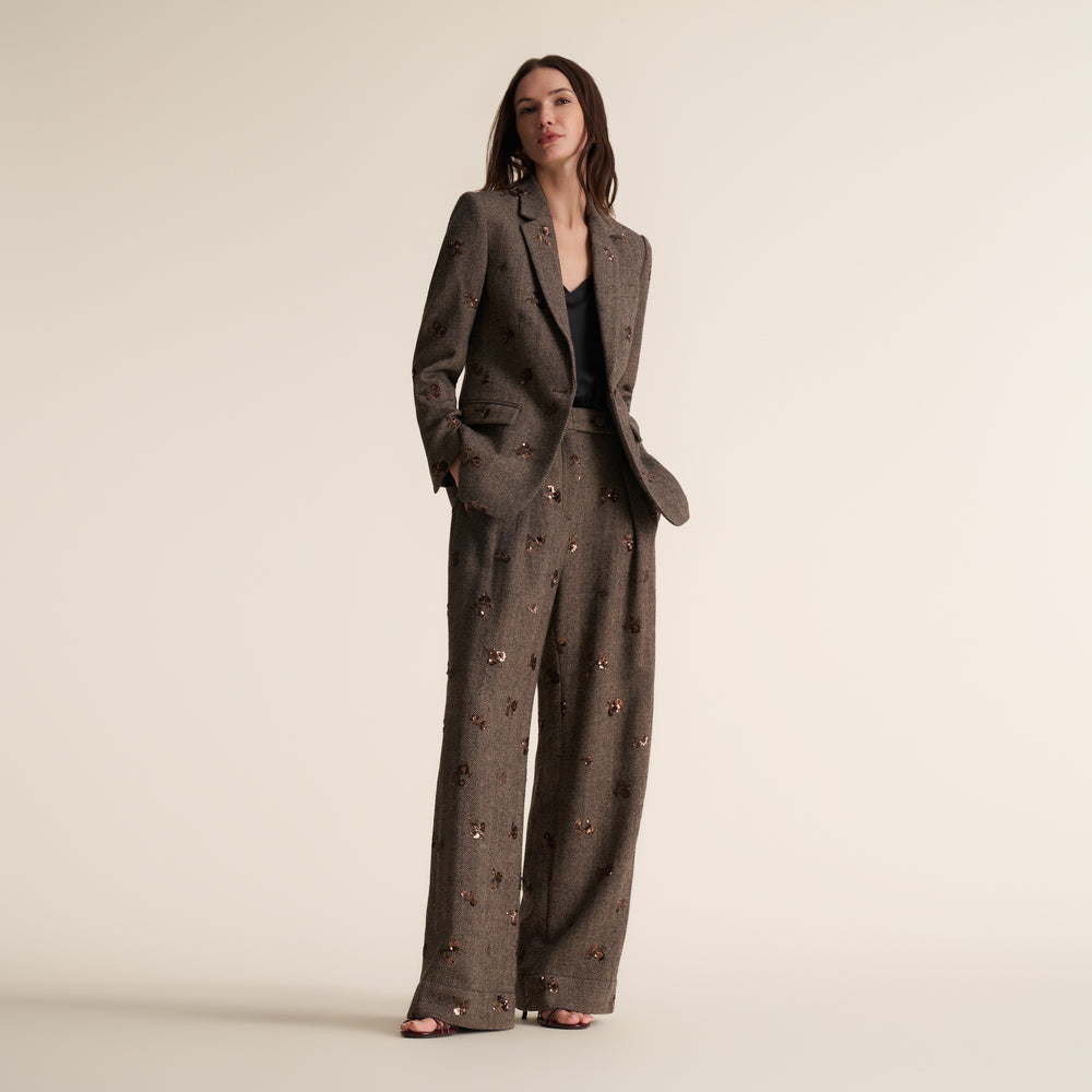 Bia Pleated Trouser, Brown Multi, image 5 of 10