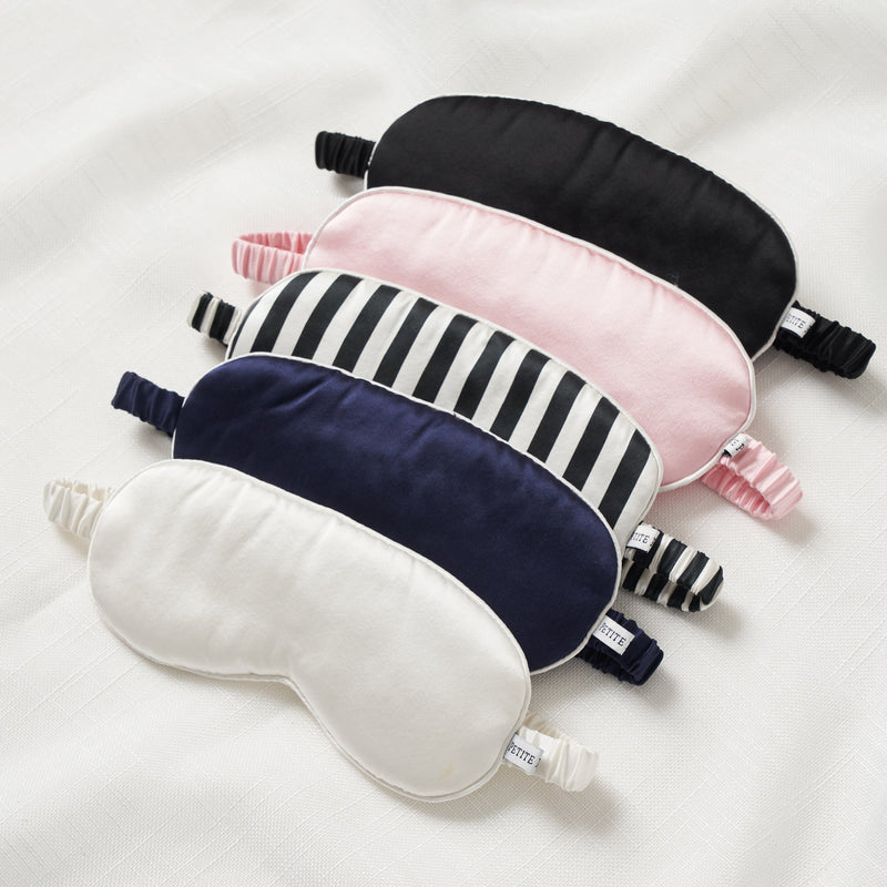 Petite Plume Silk Sleep Mask in Black
