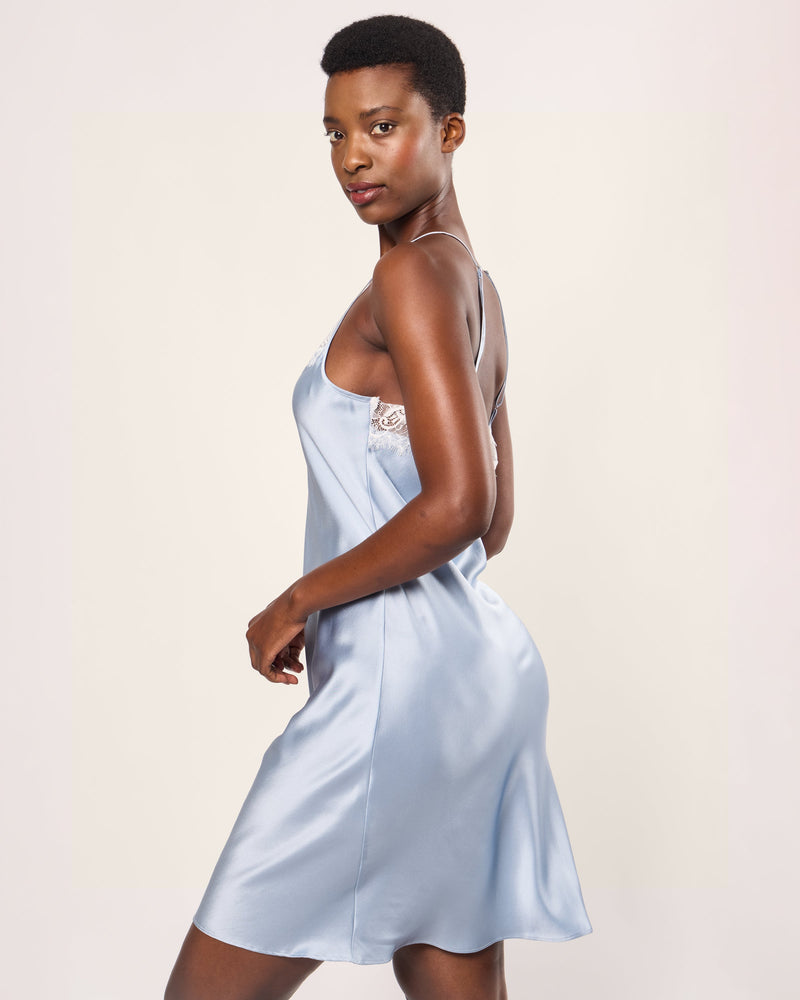 Petite Plume Silk Lace Slip Dress