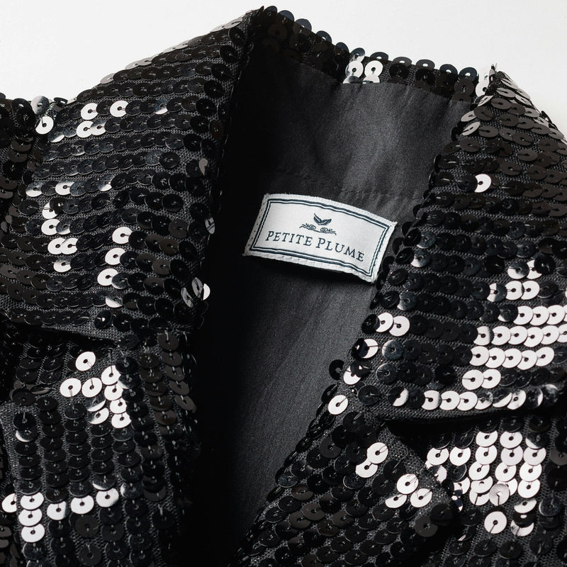 Petite Plume Pajama Set in Black Sequins