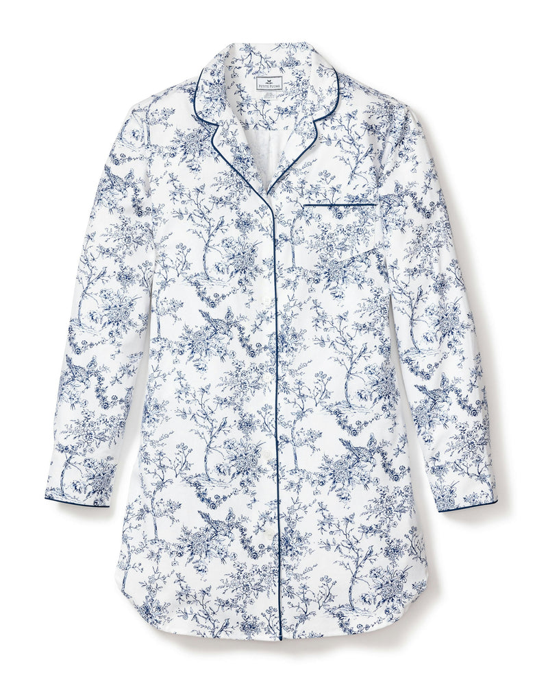 Petite Plume Twill Nightshirt in Timeless Toile