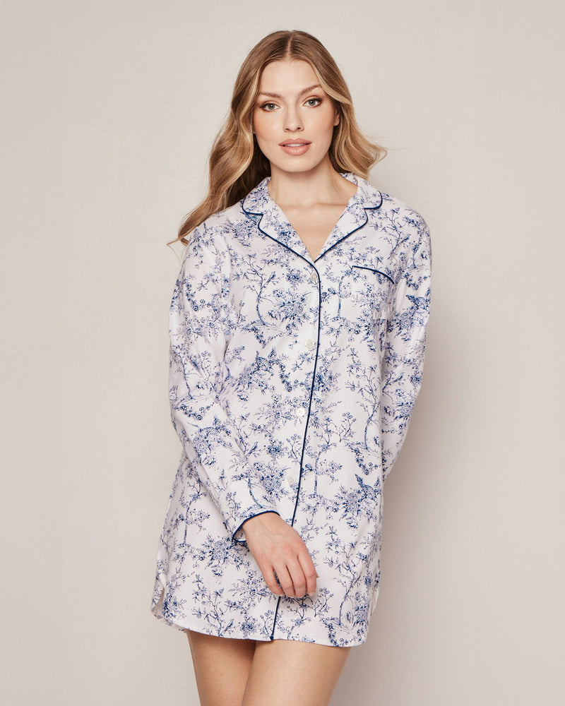 Petite Plume Twill Nightshirt in Timeless Toile