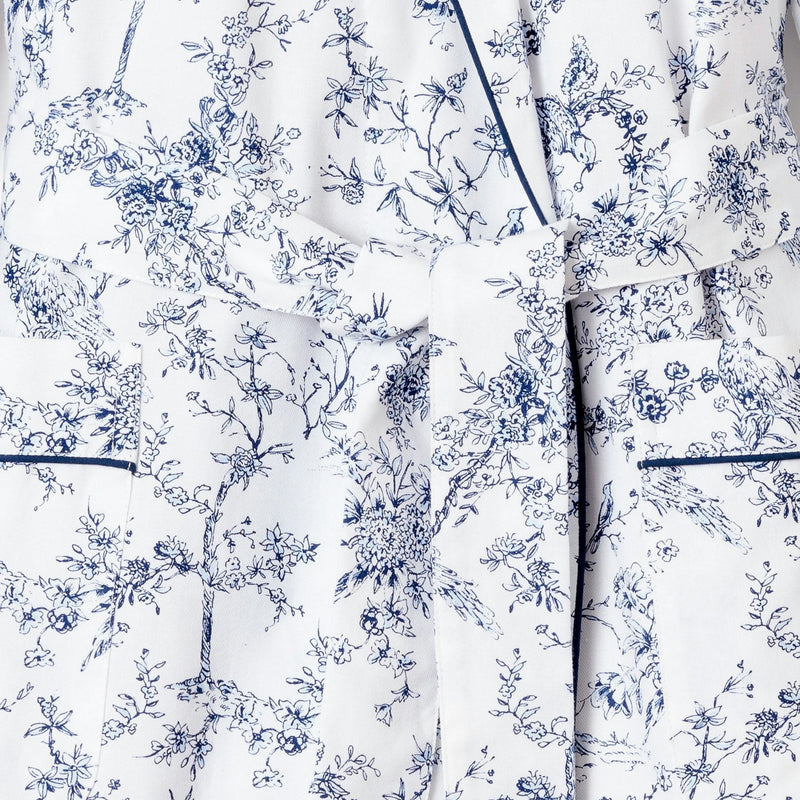 Petite Plume Twill Robe in Timeless Toile