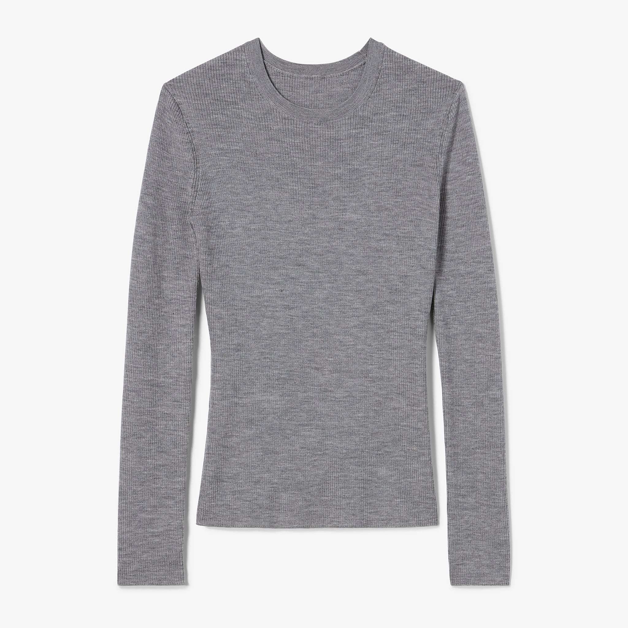 Gray long-sleeve shirt on a white background 