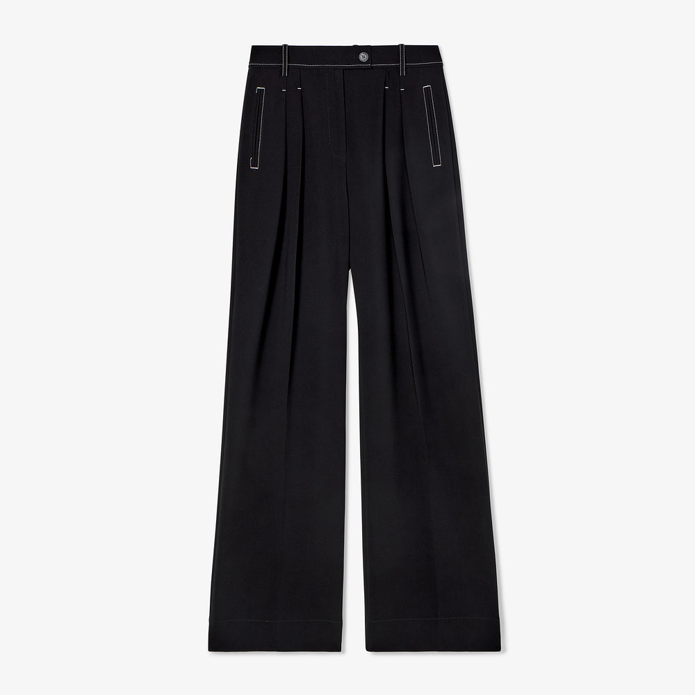packshot image of the bia pants in black with topstitch