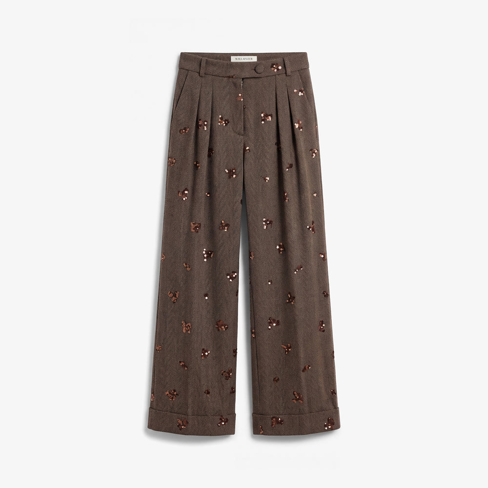 Bia Pleated Trouser, Brown Multi, image 10 of 10