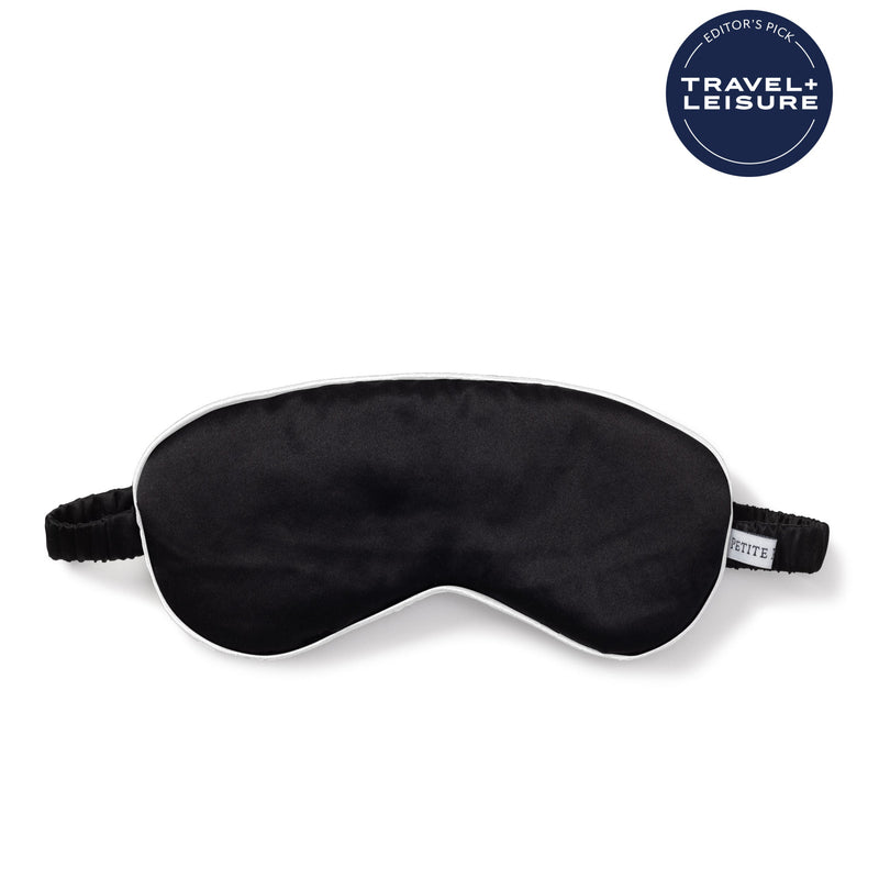 Petite Plume Silk Sleep Mask in Black