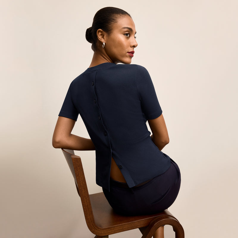 Blanche Button-Back Top