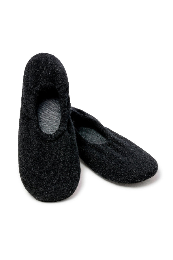 Petite Plume Cashmere Slippers in Black