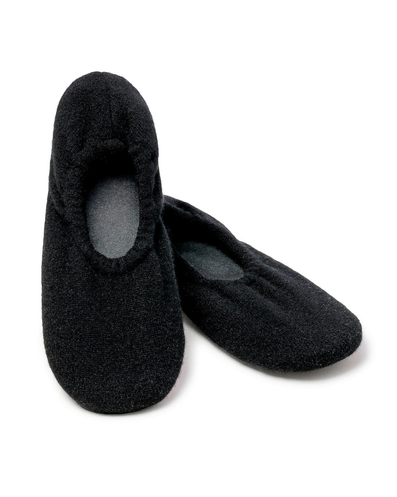 Petite Plume Cashmere Slippers in Black