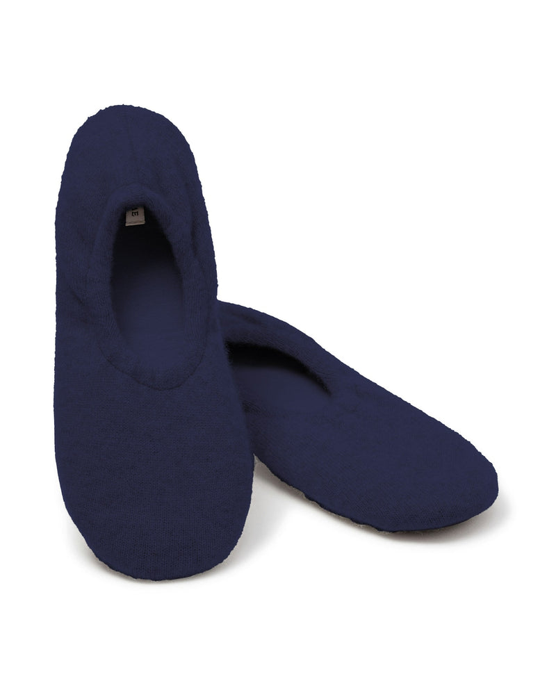 Petite Plume Cashmere Slippers in Navy