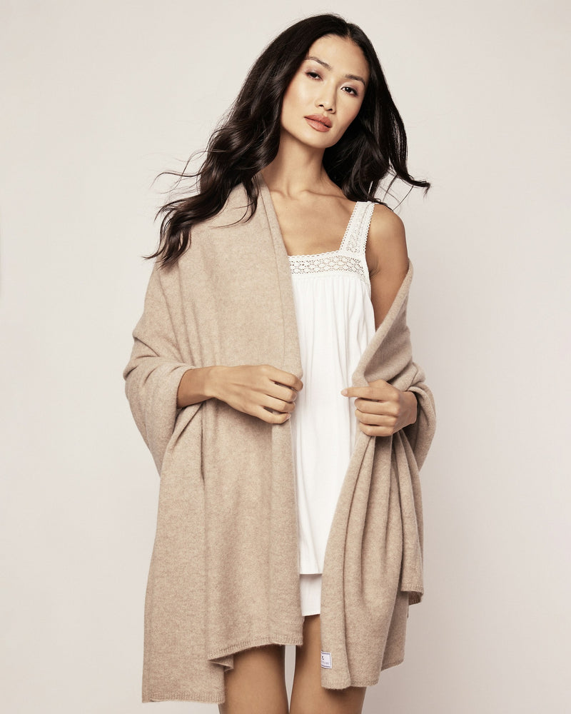 Petite Plume Cashmere Wrap in Camel