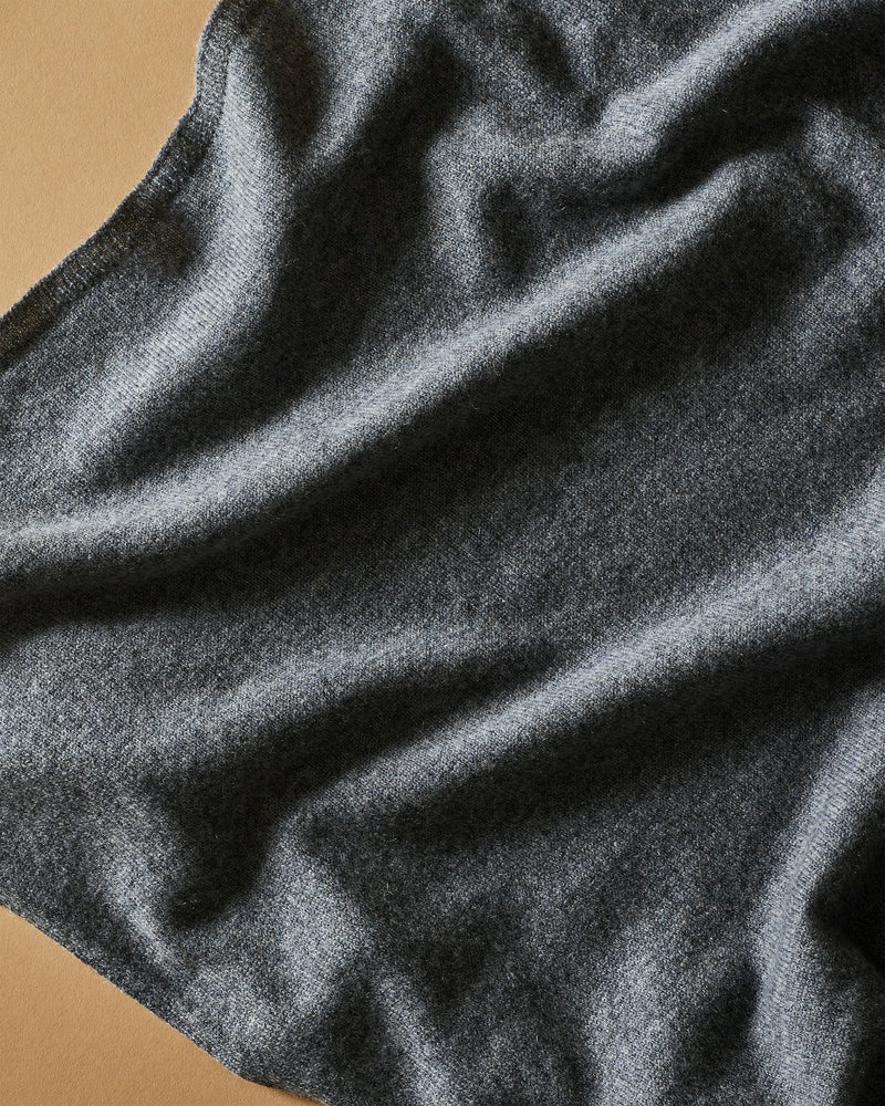 Petite Plume Cashmere Wrap in Dark Heather Grey