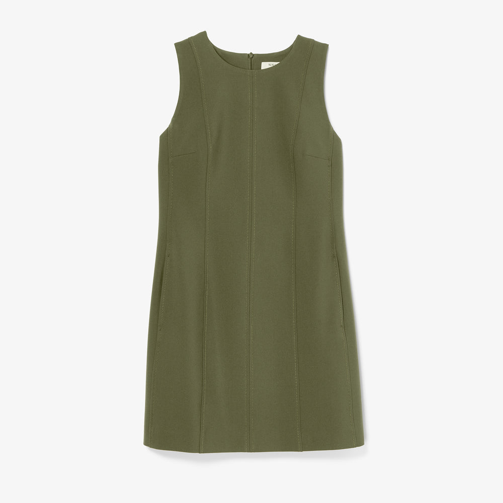 Packshot image of the Front image of a woman wearing 
The Carolina Dress-Flex Suiting :: Bright Olive