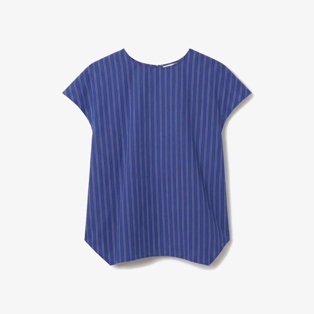 Blue striped shirt on a white background