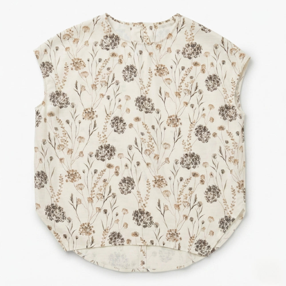 Floral patterned blouse on a white background