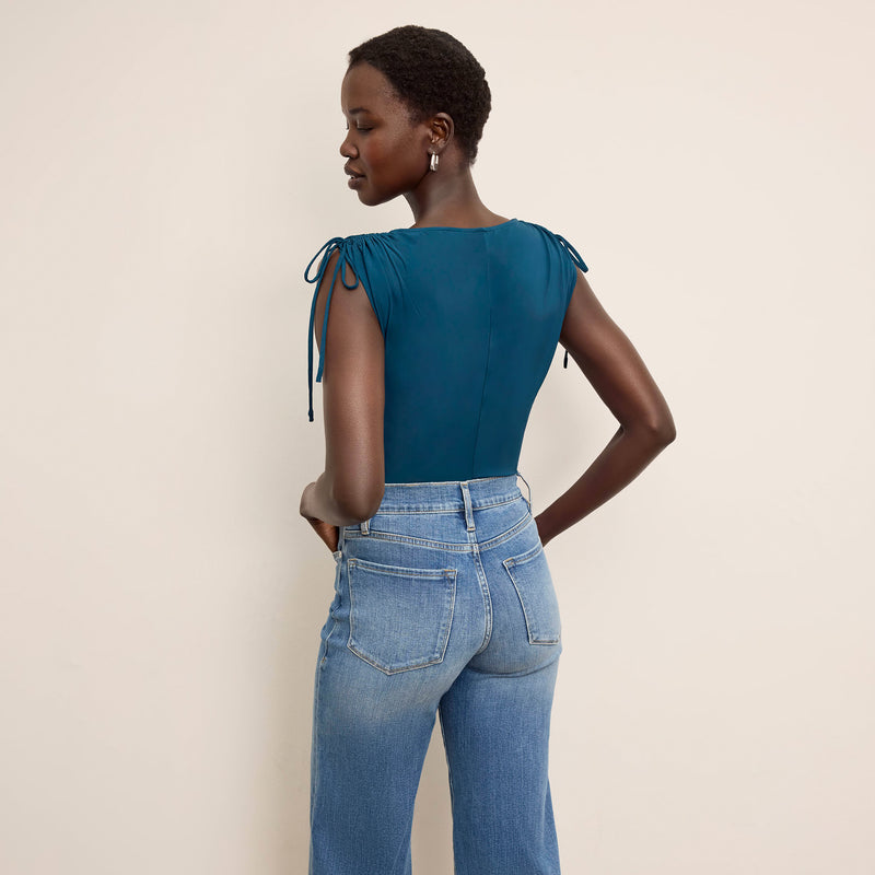 Dotty Cinch-Sleeve Top