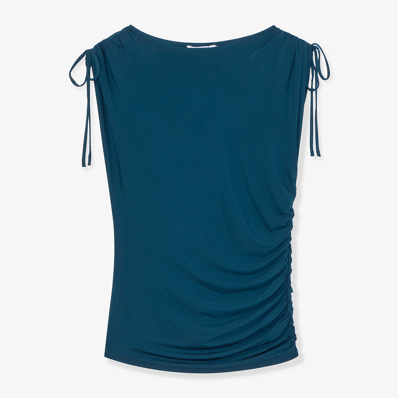 Dotty Cinch-Sleeve Top