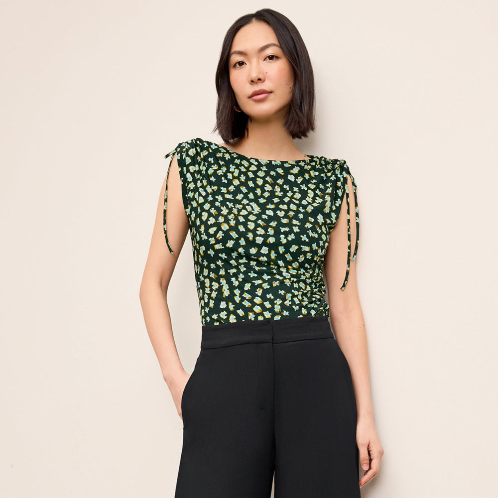 Front image of the Dotty Top in Kaleidoscope print