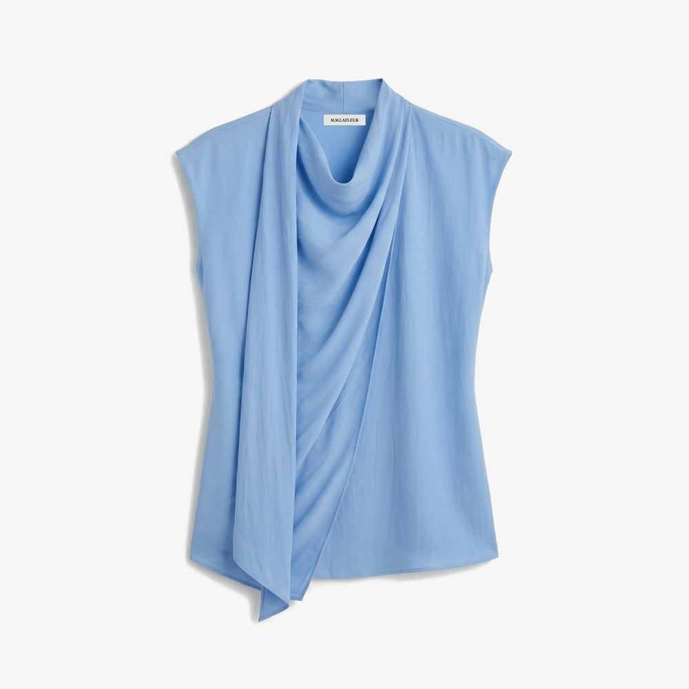Light blue sleeveless top on a white background