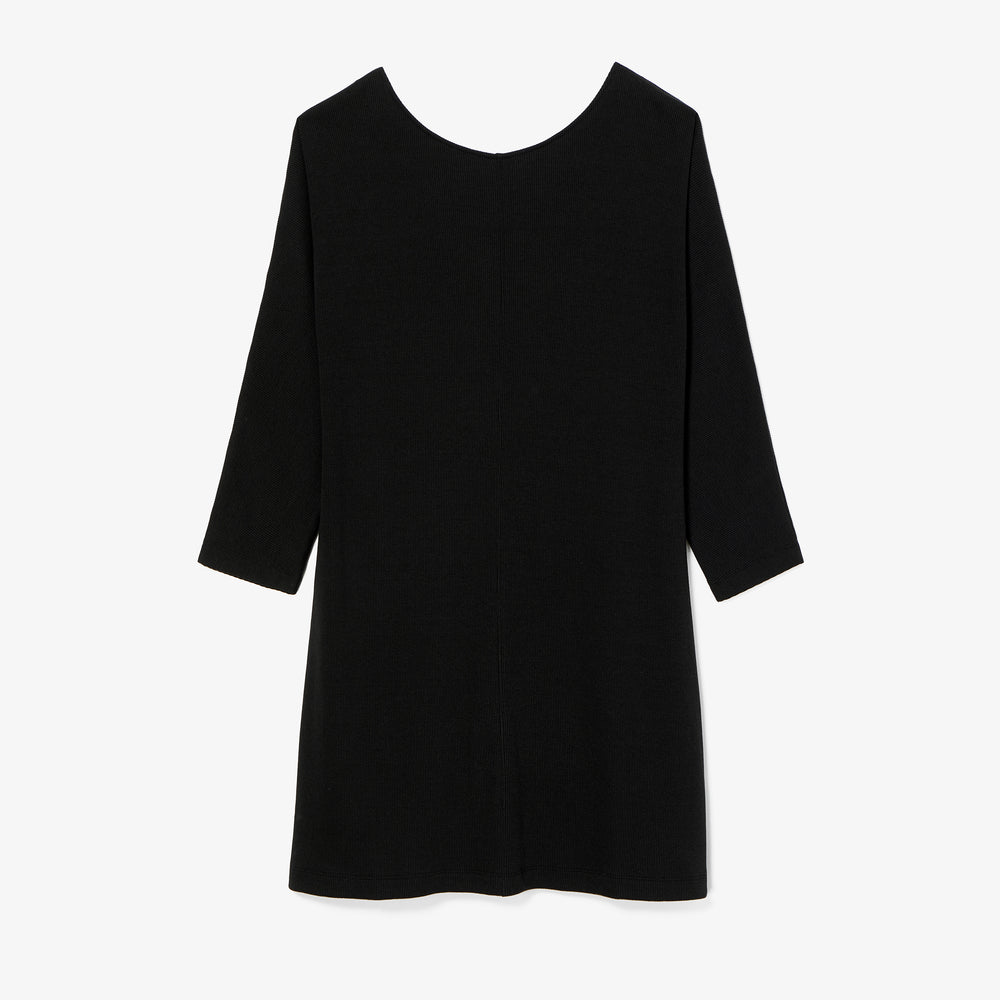 Packshot image of the Ivana Dress-Ribbed Pima Modal :: Black